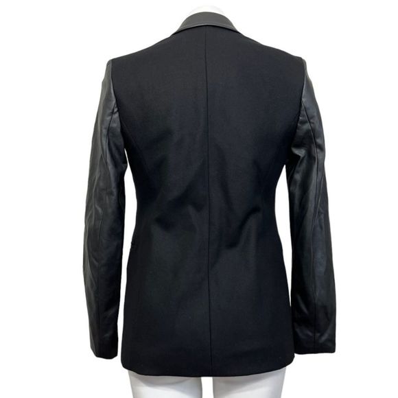 Aritzia Babaton Black Blazer with Leather Sleeves - Picture 3 of 5